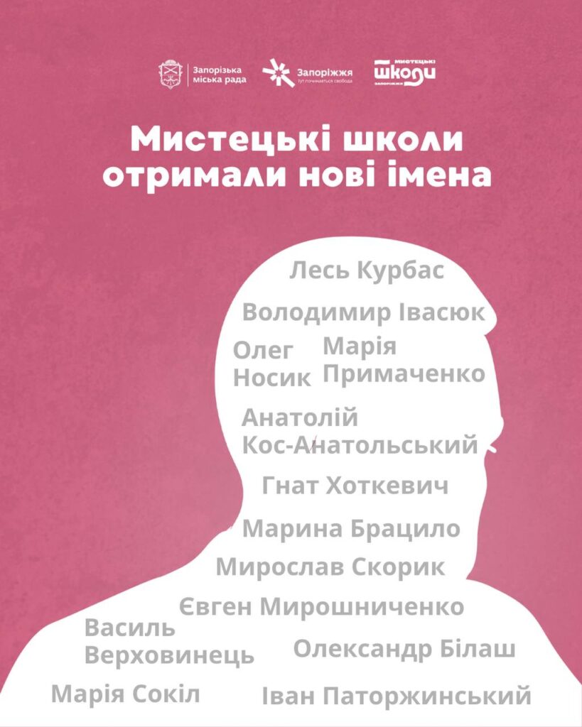 Мистецькі школи Запоріжжя офіційно перейменовано